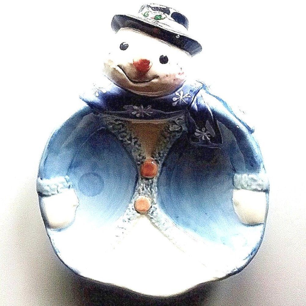 Home Pacific Riar Hand-Painted Medium Size Snowman Bowl